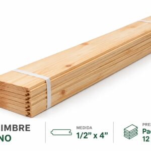 MACHIMBRE DE PINO 1/2X4" X 3.66 MTS (12 TABLAS)