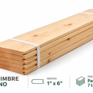 MACHIMBRE DE PINO 1X6" X 2.10 MTS (7 TABLAS)