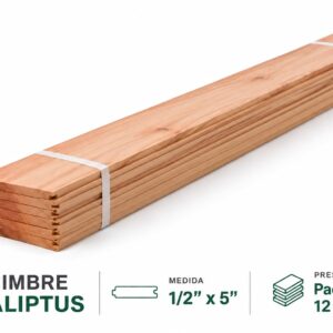 MACHIMBRE EUCALIPTUS GRANDIS 1/2X5" X 3.90 MTS (12 TABLAS)